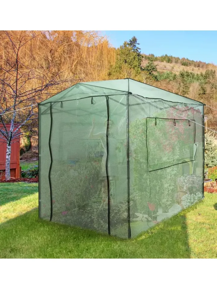 COSTWAY Pflanzen & Zubehör<Pflanzenhaus 180x250x230cm in Grün