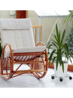 relaxdays Gartendekoration<Pflanzenroller in Silber - (H)6 x Ø 32 cm