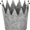 POSIWIO Pflanzen & Zubehör<Pflanzkübel ''Krone'' in Silber - (H)22 x Ø 23 cm