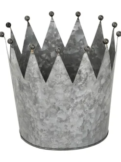 POSIWIO Pflanzen & Zubehör<Pflanzkübel ''Krone'' in Silber - (H)22 x Ø 23 cm