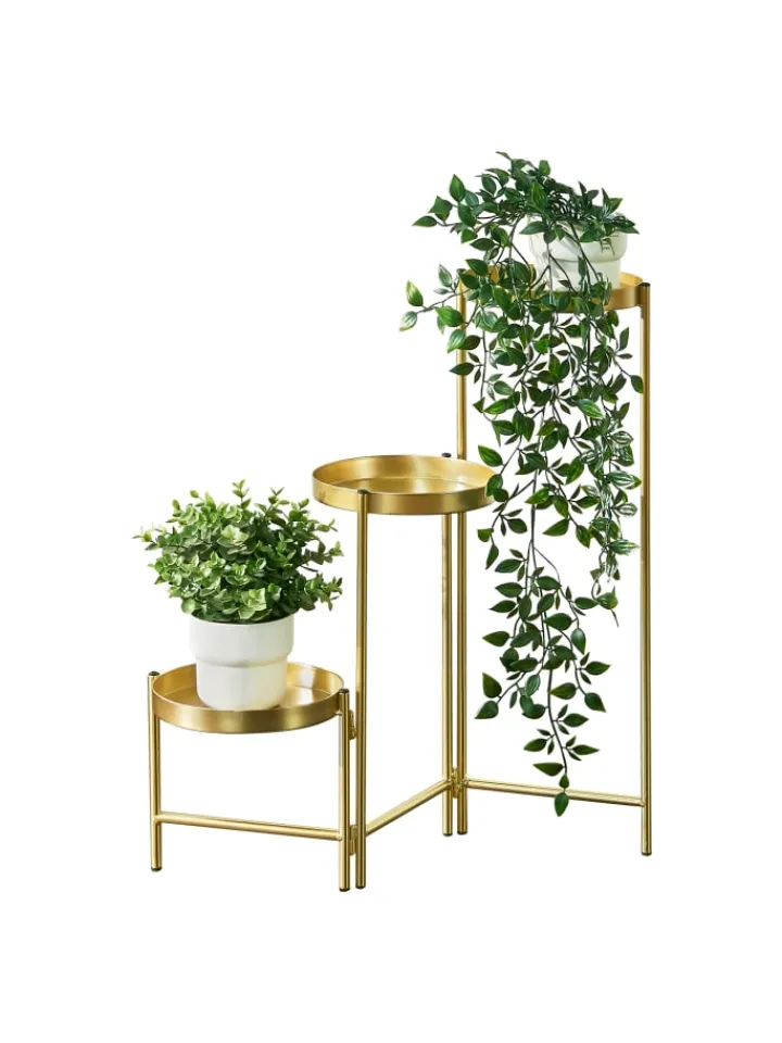 en.casa Pflanzen & Zubehör<Pflanzständer Kallo in Gold (H)60cm (B)60cm (T)18cm