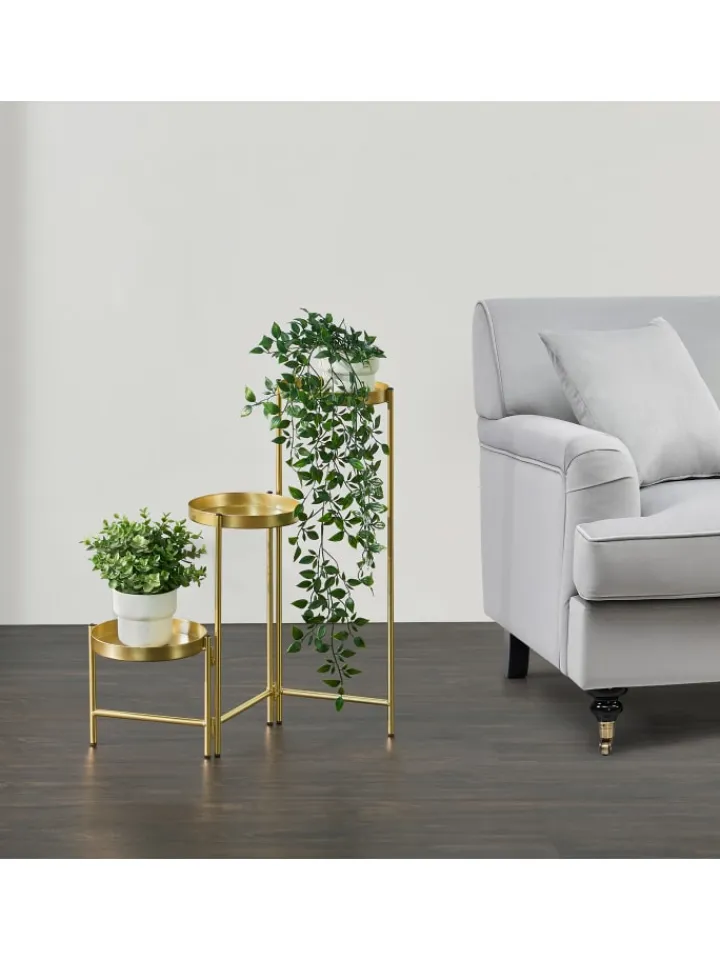 en.casa Pflanzen & Zubehör<Pflanzständer Kallo in Gold (H)60cm (B)60cm (T)18cm