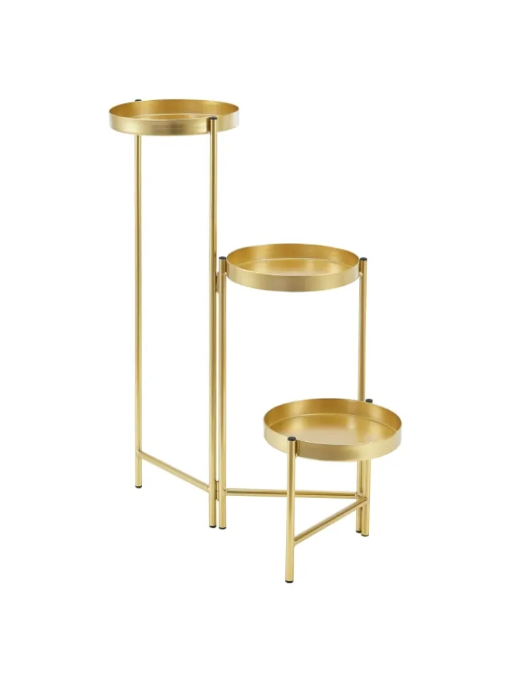 en.casa Pflanzen & Zubehör<Pflanzständer Kallo in Gold (H)60cm (B)60cm (T)18cm