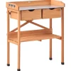 Beliani Pflanzen & Zubehör<Pflanztisch RAVANUSA in Braun - (W) 77 x (H) 89 x (L) 37 cm