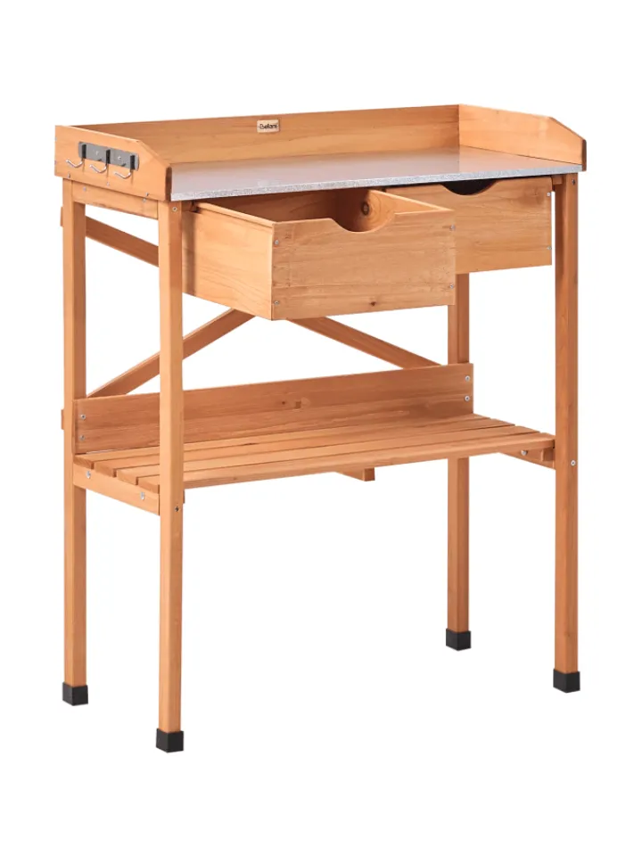 Beliani Pflanzen & Zubehör<Pflanztisch RAVANUSA in Braun - (W) 77 x (H) 89 x (L) 37 cm