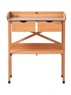 Beliani Pflanzen & Zubehör<Pflanztisch RAVANUSA in Braun - (W) 77 x (H) 89 x (L) 37 cm