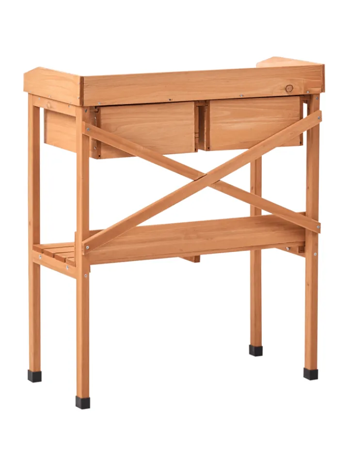 Beliani Pflanzen & Zubehör<Pflanztisch RAVANUSA in Braun - (W) 77 x (H) 89 x (L) 37 cm