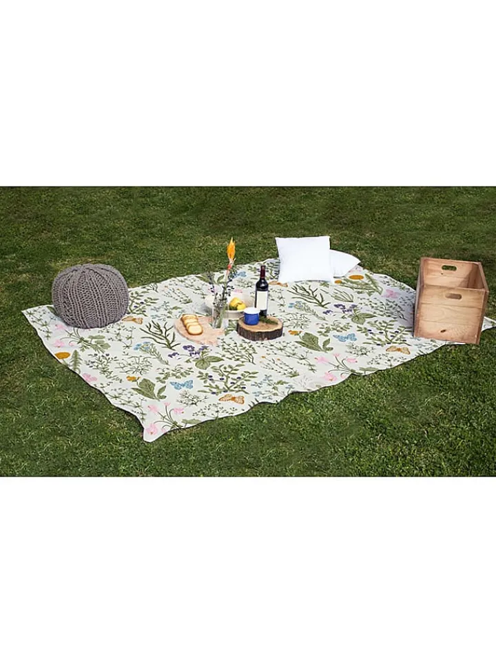 The Wild Hug Wohndecken & Plaids<Picknickdecke "Botanic" in Creme/ Bunt - (L)170 x (B)140 cm