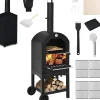 COSTWAY Grillen<Pizzaofen Outdoor in Schwarz