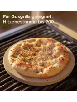 Praknu Grillen<Pizzastein für Backofen & Gasgrill inkl. Pizzasschieber - 2er Set