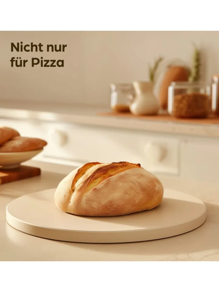 Praknu Grillen<Pizzastein für Backofen & Gasgrill inkl. Pizzasschieber - 2er Set