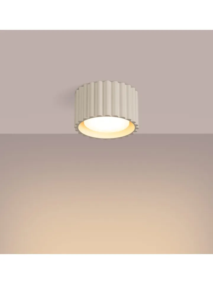 Nice Lamps Decken- & Hängeleuchten<Plafond ZORA 1 beige H 6 cm