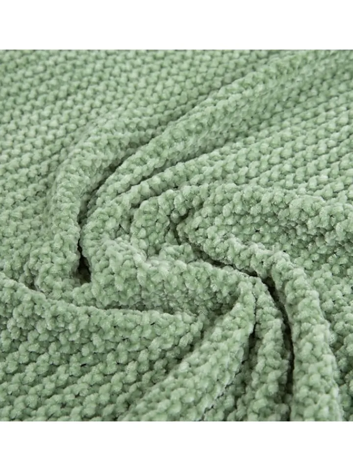 Homla Wohndecken & Plaids<Plaid "Chenille" in Hellgrün - (L)170 x (B)130 cm
