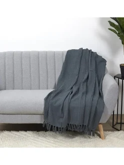 THE HOME DECO FACTORY Wohndecken & Plaids<Plaid in Anthrazit - (L)160 x (B)130 cm