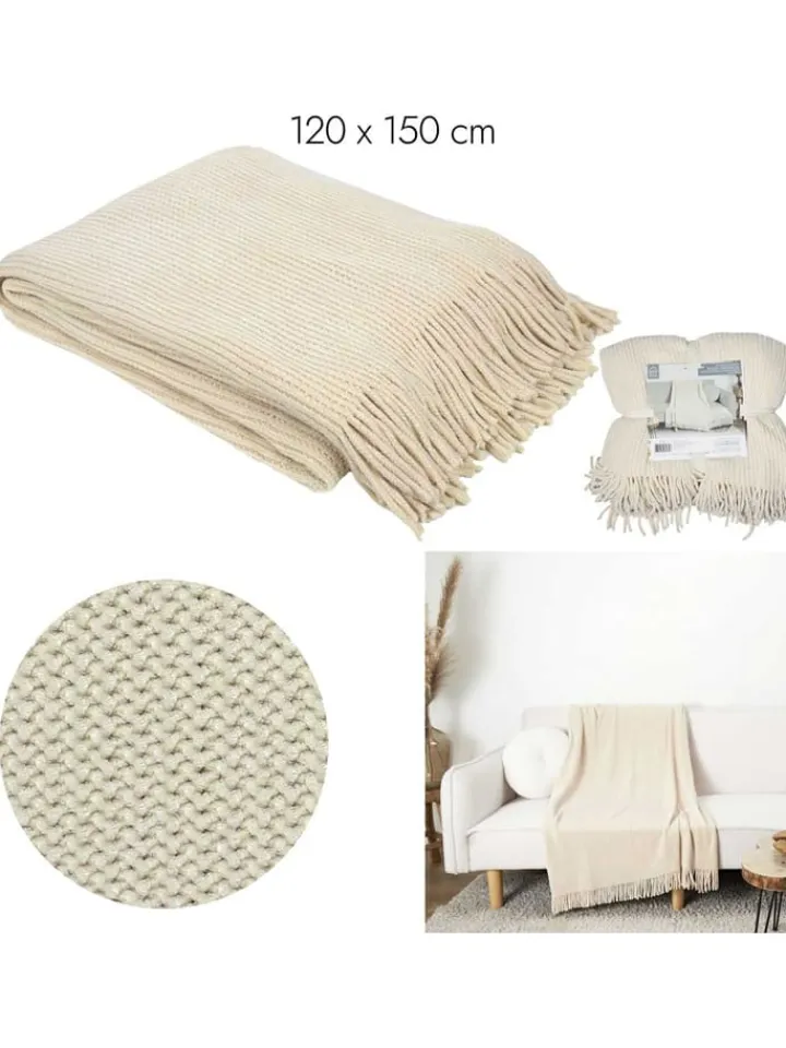 THE HOME DECO FACTORY Wohndecken & Plaids<Plaid in Beige - (L)150 x (B)120 cm