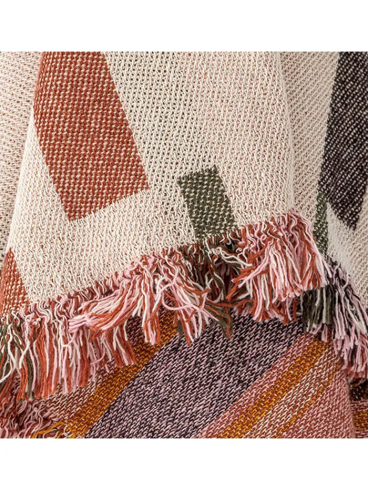 Bloomingville Wohndecken & Plaids<Plaid "Toscana" in Creme/ Rosa - (L)160 x (B)130 cm