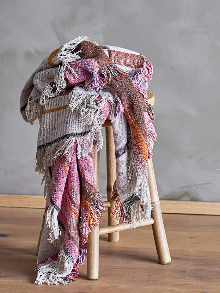 Bloomingville Wohndecken & Plaids<Plaid "Toscana" in Creme/ Rosa - (L)160 x (B)130 cm
