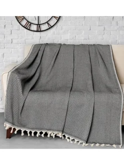 Mijolnir Wohndecken & Plaids<Plaid "Trendy" in Schwarz/ Creme