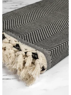 Mijolnir Wohndecken & Plaids<Plaid "Trendy" in Schwarz/ Creme