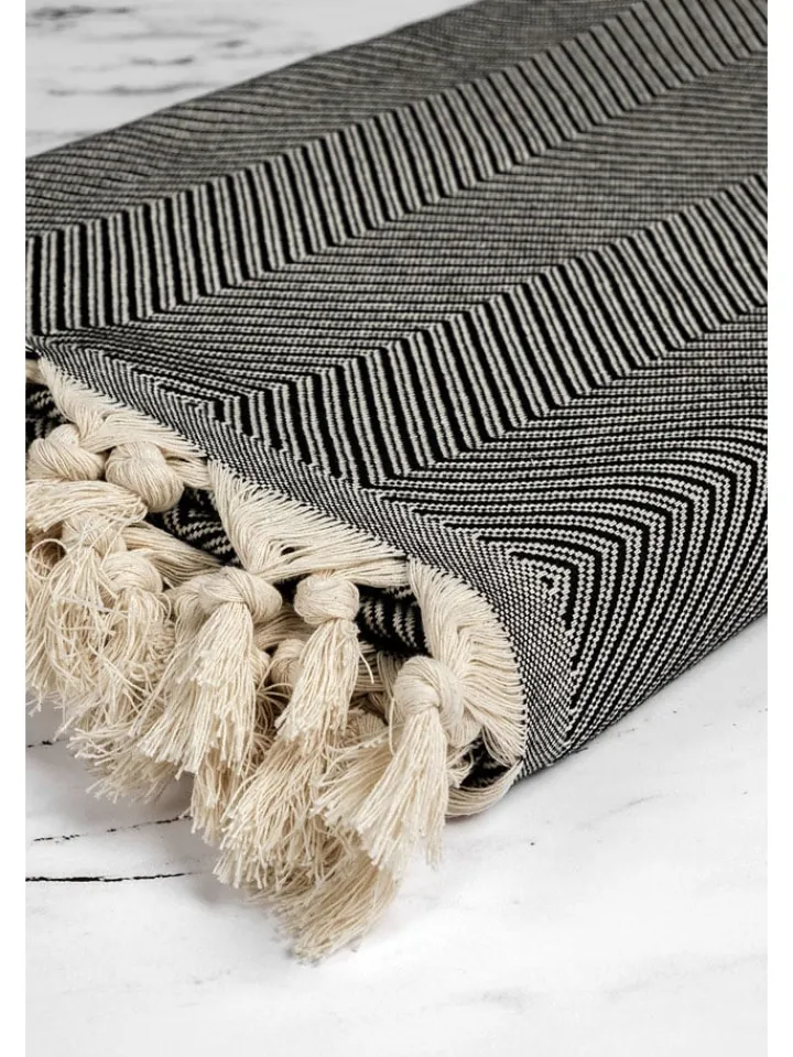 Mijolnir Wohndecken & Plaids<Plaid "Trendy" in Schwarz/ Creme