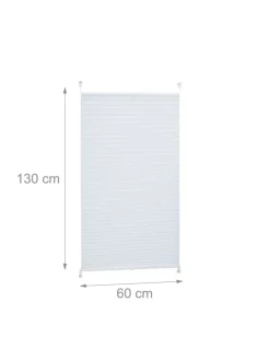 relaxdays Gardinen, Jalousien & Rollos<Plissee in Weiß - (L)130 x (B)60 cm