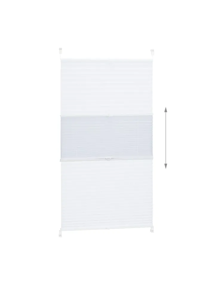 relaxdays Gardinen, Jalousien & Rollos<Plissee in Weiß - (L)130 x (B)60 cm