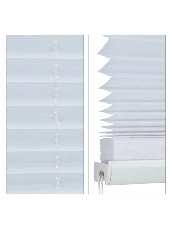 relaxdays Gardinen, Jalousien & Rollos<Plissee in Weiß - (L)130 x (B)60 cm