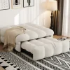 ABRIHOME Betten & Matratzen<Polsterbett in Beige mit ausziehbarer Schlaffunktion und Teddy-Stoff
