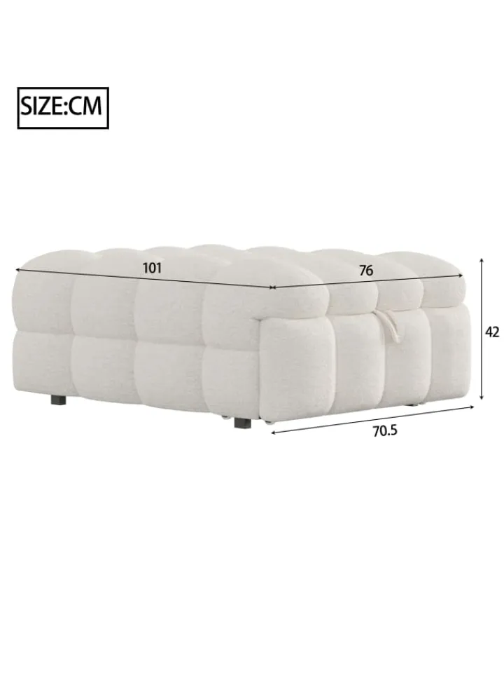 ABRIHOME Betten & Matratzen<Polsterbett in Beige mit ausziehbarer Schlaffunktion und Teddy-Stoff
