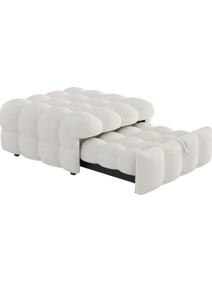 ABRIHOME Betten & Matratzen<Polsterbett in Beige mit ausziehbarer Schlaffunktion und Teddy-Stoff