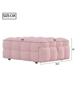 ABRIHOME Betten & Matratzen<Polsterbett in Rosa mit ausziehbarer Schlaffunktion und Teddy-Stoff