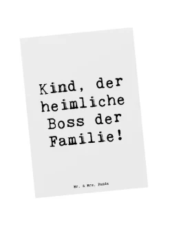 Mr. & Mrs. Panda Partyzubehör & -Dekoration<Postkarte Kind Heimliche Führungskraft mit Spruch in Weiß