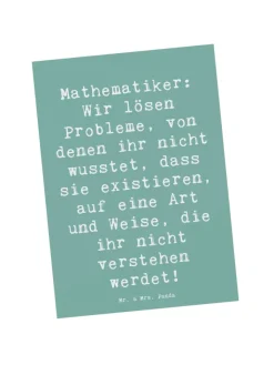 Mr. & Mrs. Panda Partyzubehör & -Dekoration<Postkarte Spruch Mathematiker Magie mit Spruch in Meeresbrise