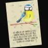 Mr. & Mrs. Panda Partyzubehör & -Dekoration<Postkarte Vogel Blaumeise mit Spruch in Blumig