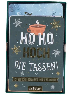 ars edition Adventskalender<Postkarten-Adventskalender "Ho Ho Hoch die Tassen!"