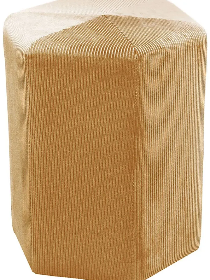 Rétro Chic Sitzmöbel<Pouf "Giulia" in Senf - (H)35 x Ø 35 cm