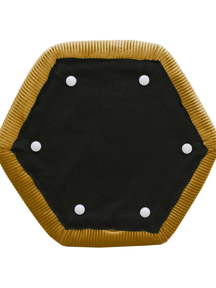Rétro Chic Sitzmöbel<Pouf "Giulia" in Senf - (H)35 x Ø 35 cm