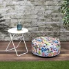 Garden Spirit Sitzmöbel<Pouf "Gonflable" in Weiß/ Bunt - (H)25 x Ø 55 cm