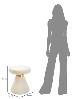 Mauro Ferretti Sitzmöbel<Pouf "Iceland" in Creme - (H)51 x Ø 42 cm