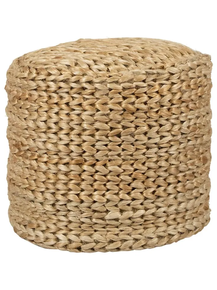 Mars & More Sitzmöbel<Pouf in Hellbraun - (H)49 x Ø 40 cm