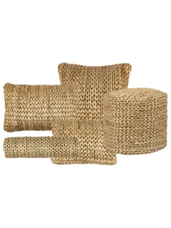 Mars & More Sitzmöbel<Pouf in Hellbraun - (H)49 x Ø 40 cm