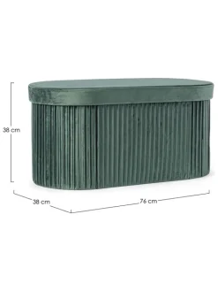 Bizzotto Sitzmöbel<Pouf "Jocelyn" in Grün - (B)76 x (H)38 x (T)38 cm