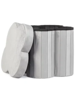 Bizzotto Sitzmöbel<Pouf "Jocelyn" in Hellgrau - (B)40 x (H)40 x (T)40 cm