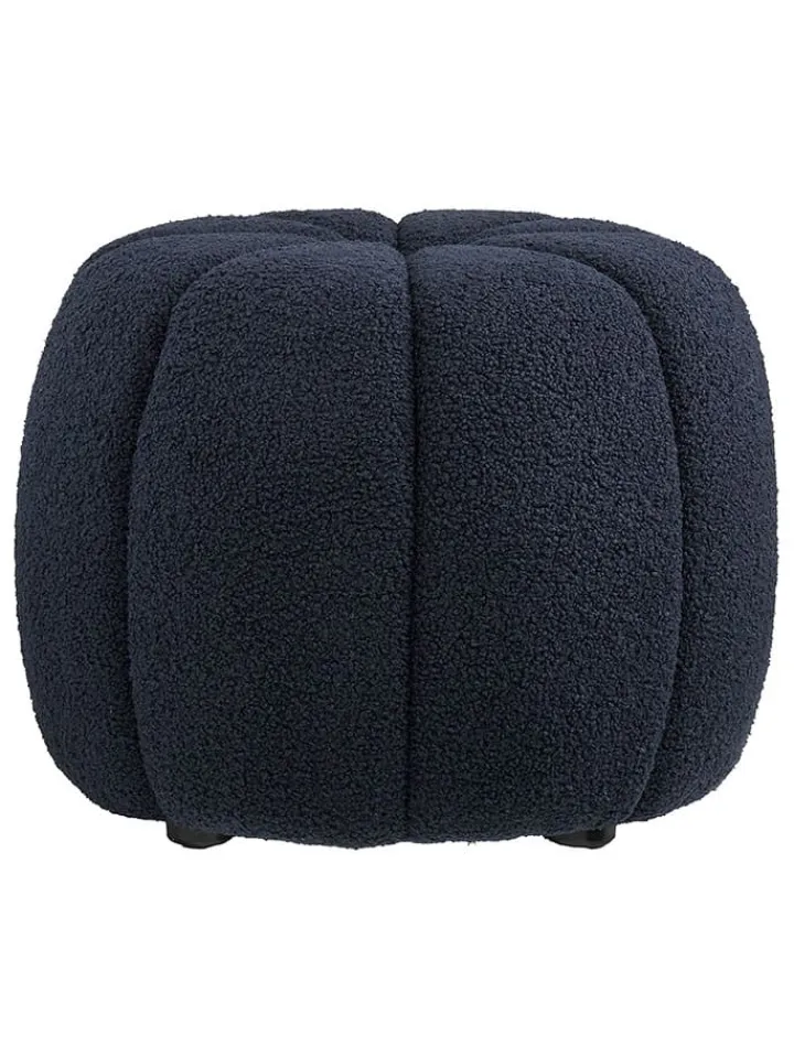 House Nordic Sitzmöbel<Pouf "Paisley" in Dunkelblau - (H)38 x Ø 48 cm