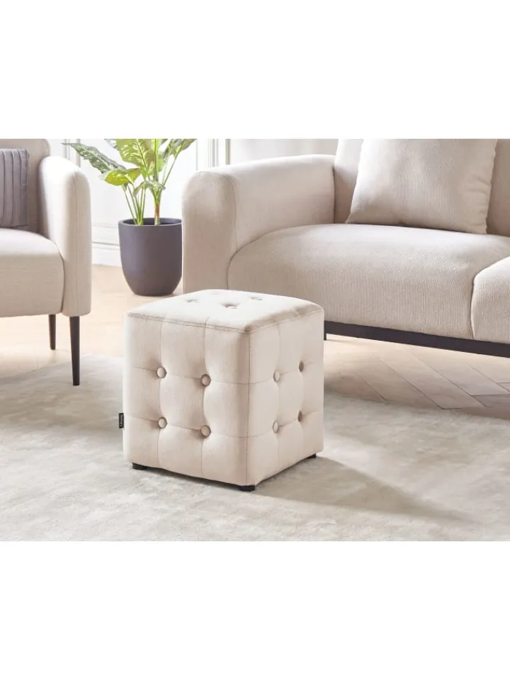 Beliani Sitzmöbel<Pouf WISCONSIN in Beige - (W) 36 x (H) 39 x (L) 36 cm
