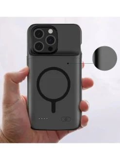 TechProtect Smartphones & Zubehör<PowerCase Hülle kompatibel mit Apple iPhone 15 Serie Magsafe in Schwarz