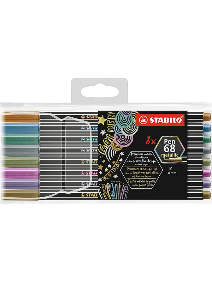 STABILO Büro- & Schulbedarf<Premium Metallic-Filzstifte " Pen 68 metallic" - 8 Stück