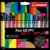 STABILO Büro- & Schulbedarf<Premium-Filzstift - Pen 68 MAX ARTY" - 12 Stück