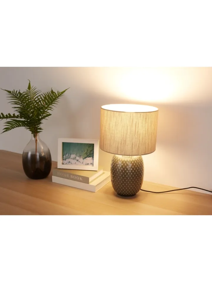 Pauleen Tischleuchten<Pretty Classy Tischleuchte max60W E27 Dunkelgrau/Beige 230V Keramik