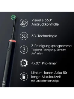 Oral-B Zahn & Mundpflege<Pro 3 3500 schwarz Zahnbürste in Schwarz